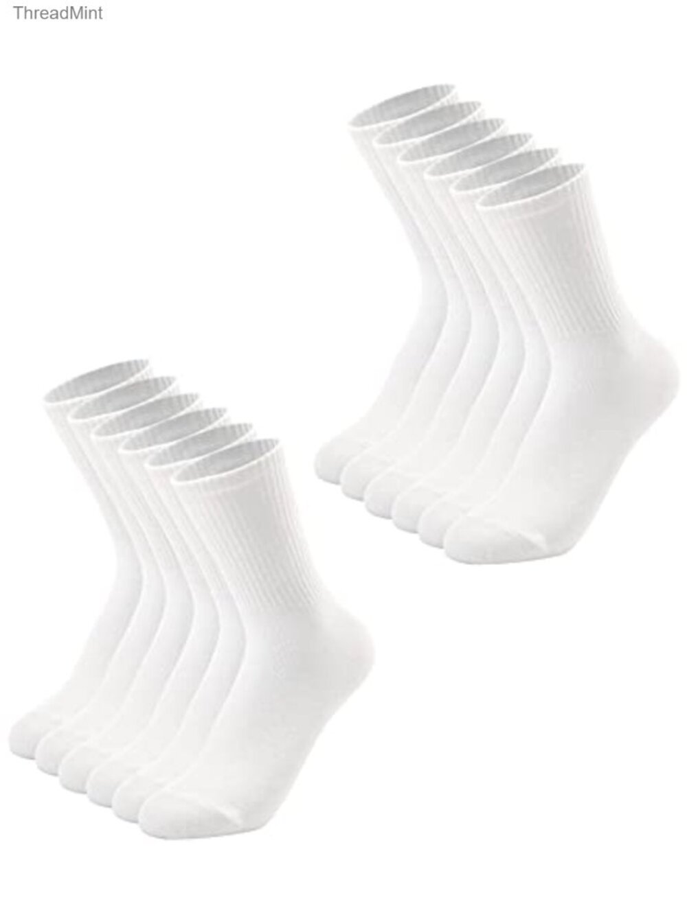 Womens Lightweight Cotton Blend Crew Calf Socks Size 6-9 Casual Running